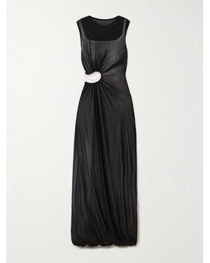 Christopher Esber Embellished Cutout Layered Stretch-Jersey Maxi Dress - Black