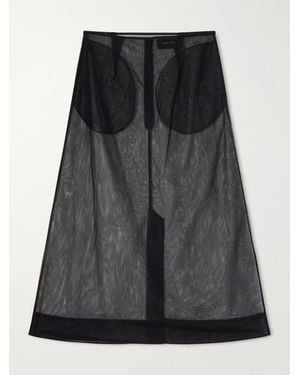 Simone Rocha Organza Midi Skirt - Black