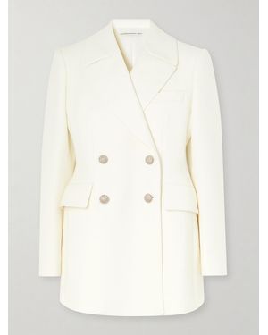 Alessandra Rich Double-Breasted Wool Blazer - Natural