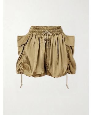 Balmain Gathered Satin Shorts - Natural