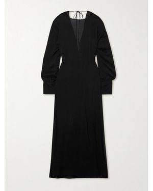 Bondi Born Net Sustain Cremona Rückenfreies Midikleid Aus Voile Mit Twist-Detail - Schwarz