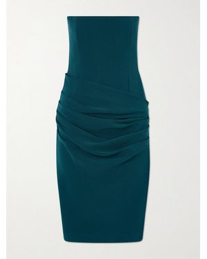 Alex Perry Strapless Draped Crepe Midi Dress - Green