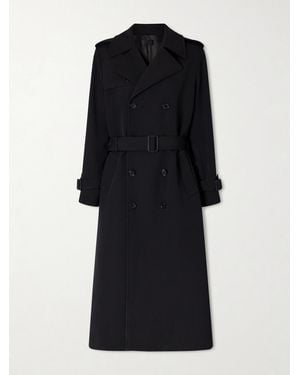 Nili Lotan Marin Wool-Blend Twill Trench Coat - Black