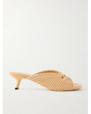 Loewe Paula's Ibiza Pebble Raffia-Effect Mules - Natural
