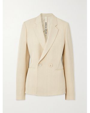 Petar Petrov Double-Breasted Woven Blazer - Natural