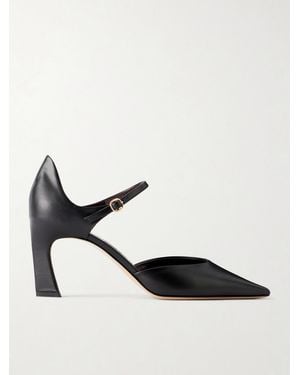 Gabriela Hearst Devil Pump 80 Leather Mary Jane Court Shoes - Black