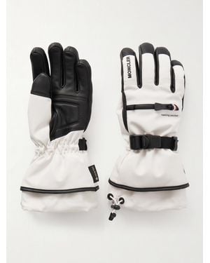 Moncler Appliquéd Panelled Gore-Tex And Leather Gloves - Black