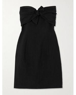 TOVE Dipti Trägerloses Minikleid Aus Einer Leinen-Baumwollmischung Mit Stretch-Anteil Und Knoten - Schwarz