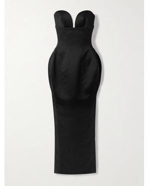 Monot Strapless Duchesse-Satin Gown - Black