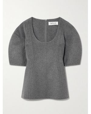 Rohe Brushed Wool And Cashmere-Blend Felt Top - Grey