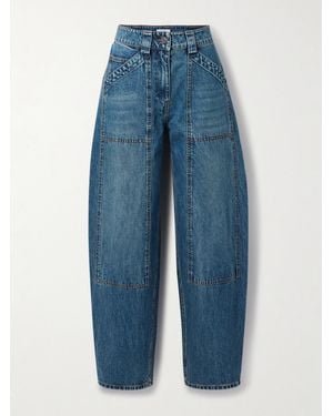 Co. Panelled High-Rise Barrel-Leg Jeans - Blue