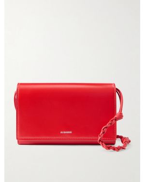 Jil Sander Tangle Leather Shoulder Bag - Red