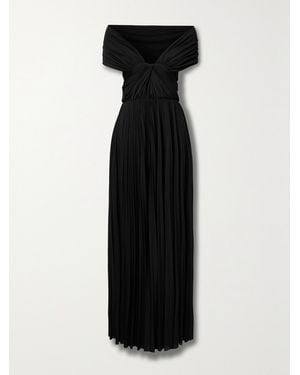 Brandon Maxwell Off-The-Shoulder Draped Jersey Maxi Dress - Black