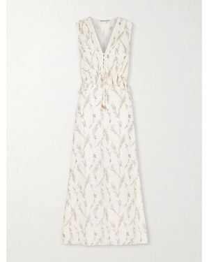 Veronica Beard Dominik Floral-Print Cotton And Silk-Blend Maxi Dress - White