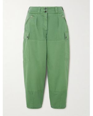Tom Ford Tapered Stretch-Cotton Twill Cargo Trousers - Green