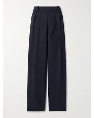 KHAITE Dugan Hose Mit Schmal Zulaufendem Bein Aus Crêpe Mit Falten - Blau