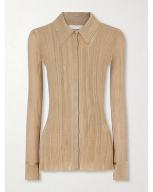 Gabriela Hearst Tamar Ribbed Silk Shirt - Natural