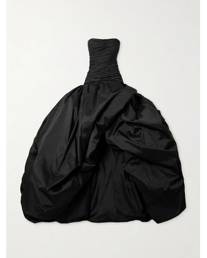 Marmar Halim Strapless Plissé-Taffeta Gown - Black