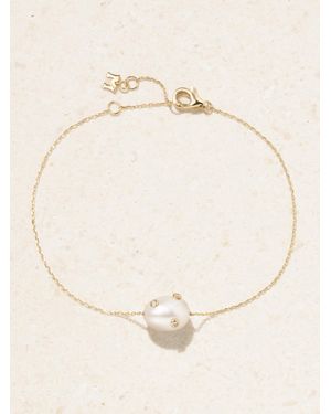 Mateo 14-Karat, Pearl And Diamond Bracelet - Natural