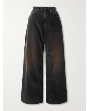 Acne Studios 1981 Organic Cotton-Corduroy Wide-Leg Pants - Black