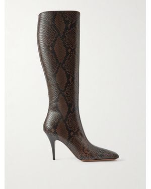 Stella McCartney Vegan Snake-Effect Knee Boots - Brown