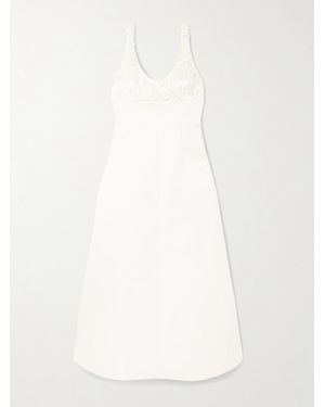 Emilia Wickstead Abella Embellished Mikado Midi Dress - White