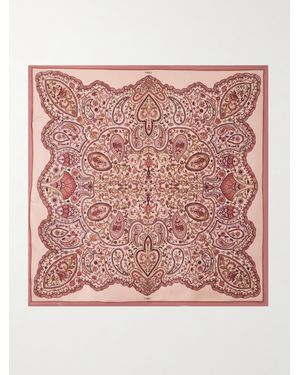 Chloé Foulard En Serge De Soie À Imprimé Cachemire - Rose