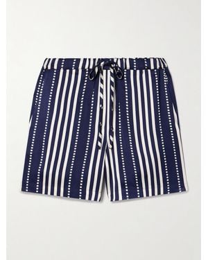 lemlem Safia Gestreifte Shorts Aus Satin - Blau