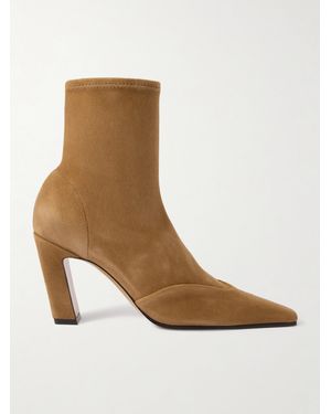 KHAITE Nevada Suede Ankle Boots - Brown