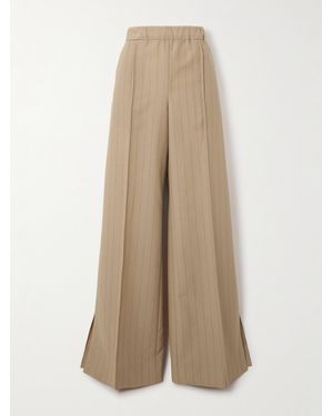 Jil Sander Pinstriped Wool And Mohair-Blend Straight-Leg Pants - Natural