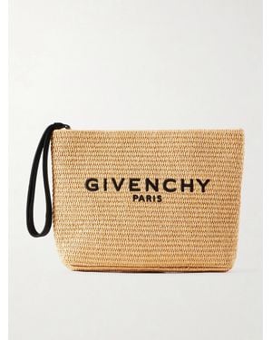 Givenchy Logo Raffia Clutch - Natural