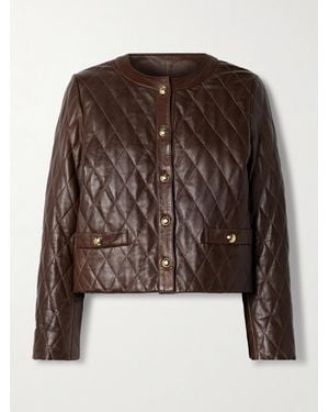 Nili Lotan Amy Quilted Leather Jacket - Brown
