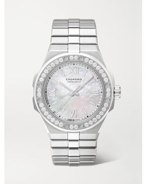 Chopard Alpine Eagle Automatic 36Mm Small Stainless Steel, Mother-Of-Pearl And Diamond Watch - Gray