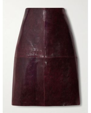 Rohe Panelled Snake-Effect Patent-Leather Midi Skirt - Purple