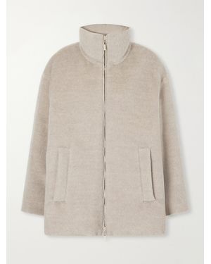 Max Mara Arancio Reversible Brushed Alpaca And Virgin Wool-Blend And Shell Down Jacket - Natural