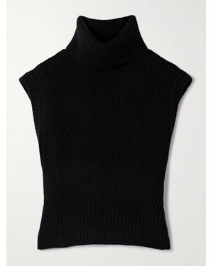 Jonathan Simkhai Maple Ribbed Wool-Blend Turtleneck Tank - Black