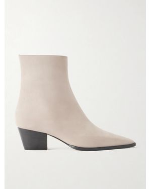 Manolo Blahnik Aliera 50 Nubuck Ankle Boots - Natural
