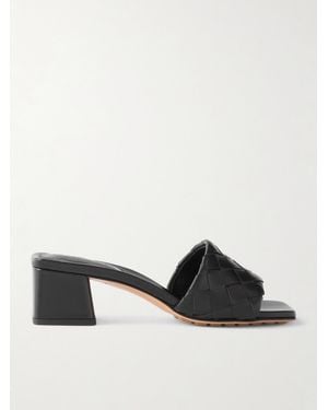 Bottega Veneta Riva Mules Aus Intrecciato-Leder - Schwarz
