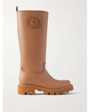 Moncler Kickstream Pvc And Shell Knee Boots - Brown