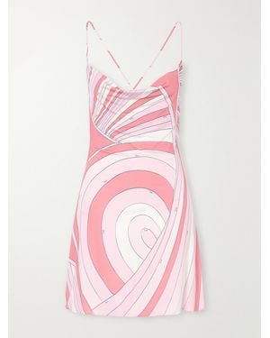 PUCCI Printed Satin Mini Dress - Pink