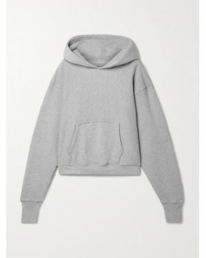 Les Tien Cara Verkürzter Hoodie Aus Baumwoll-Jersey - Grau