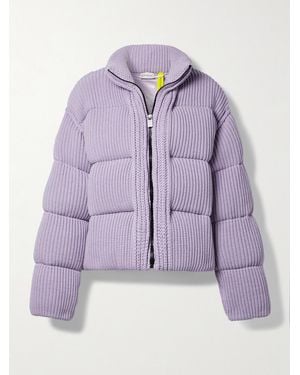 Moncler Genius Quilted Ribbed-Knit Down Jacket - Purple