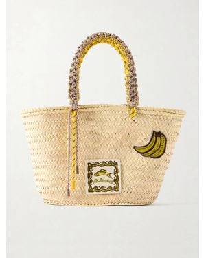 ALÉMAIS Mona Logo-Appliquéd Woven Raffia-Effect Bucket Bag - Natural