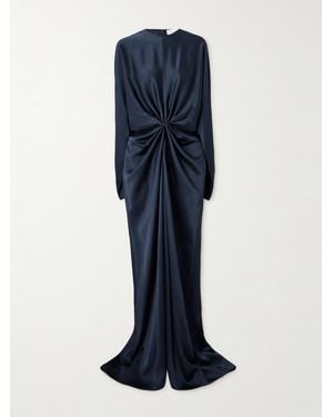 Stella McCartney Robe Aus Satin Mit Cut-Outs Und Twist-Detail - Blau