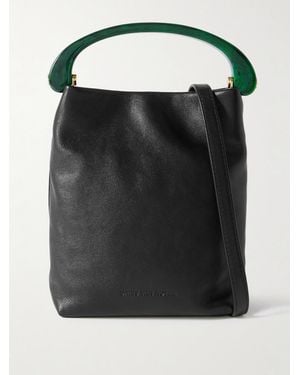 Dries Van Noten Leather Shoulder Bag - Black