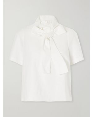 ShuShu/Tong Bow-Detailed Linen Blouse - White