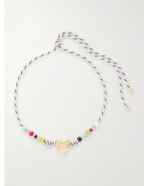 Joolz by Martha Calvo Amor Wrap-Plated And Cord Beaded Necklace - White