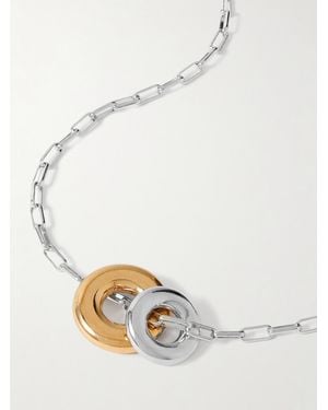 Laura Lombardi Moneta Rhodium- And-Plated Recycled Necklace - White