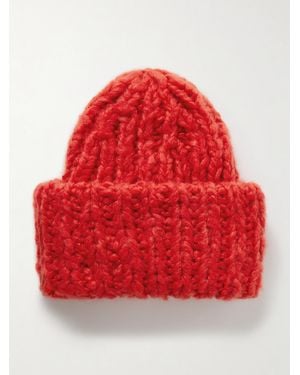 Suzie Kondi Lumi Ribbed Cashmere Beanie - Red