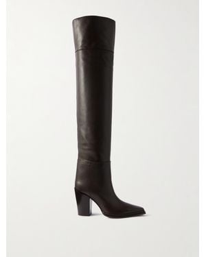 Jimmy Choo Cece 80 Leather Over-The-Knee Boots - Black